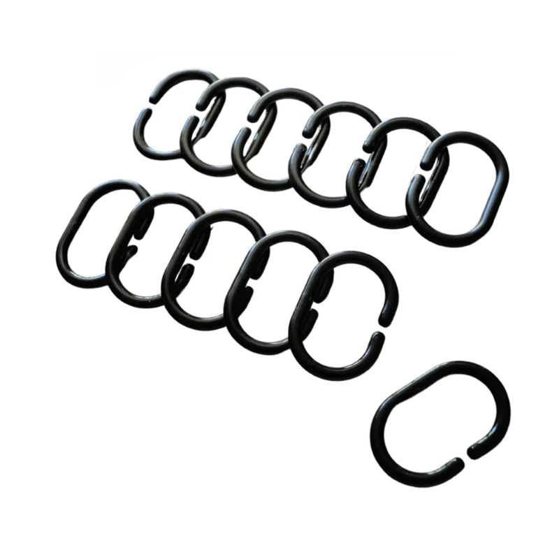 Set of 12 rings for shower curtains black image number null