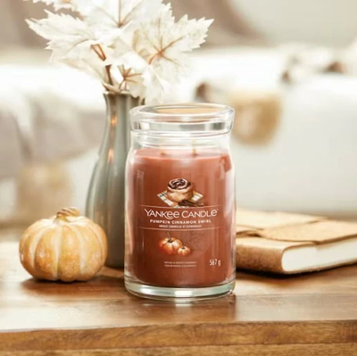 Yankee signature sign pumpkin cinnamon swirl, candles large, , medium