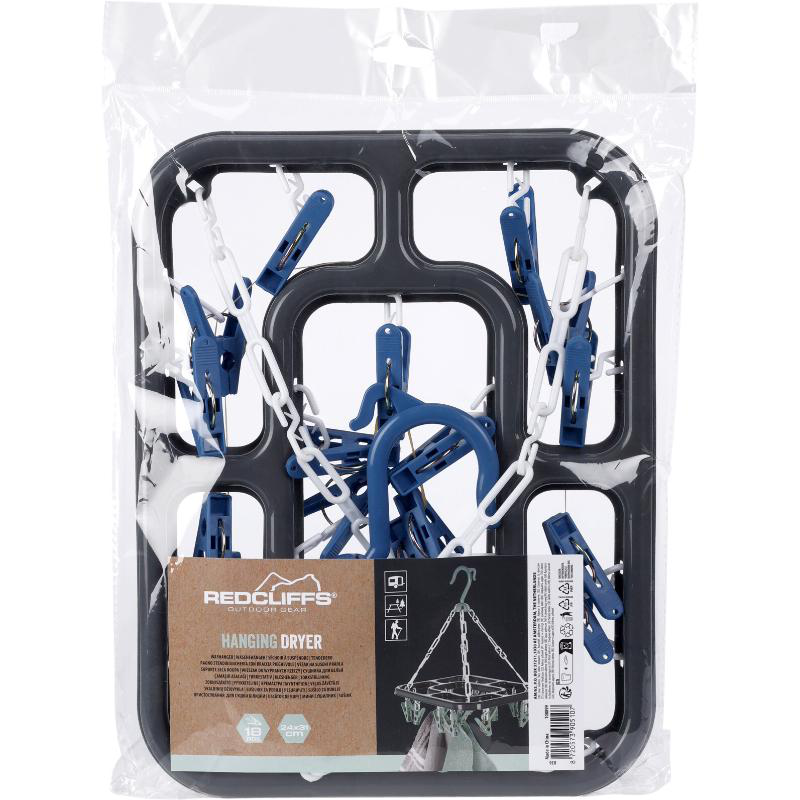 Laundry dry hanger with 18 pegs - assorted colors, , medium image number null