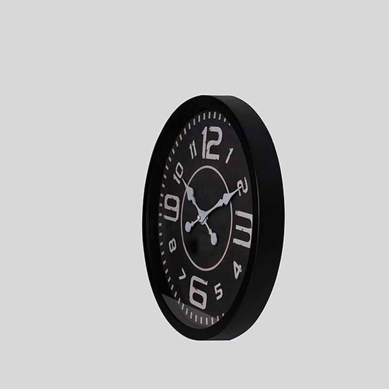 Wall clock black - white, , medium-null