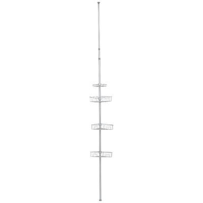 Tendance telescopic shower shelf with 4 shelves metal - grey
