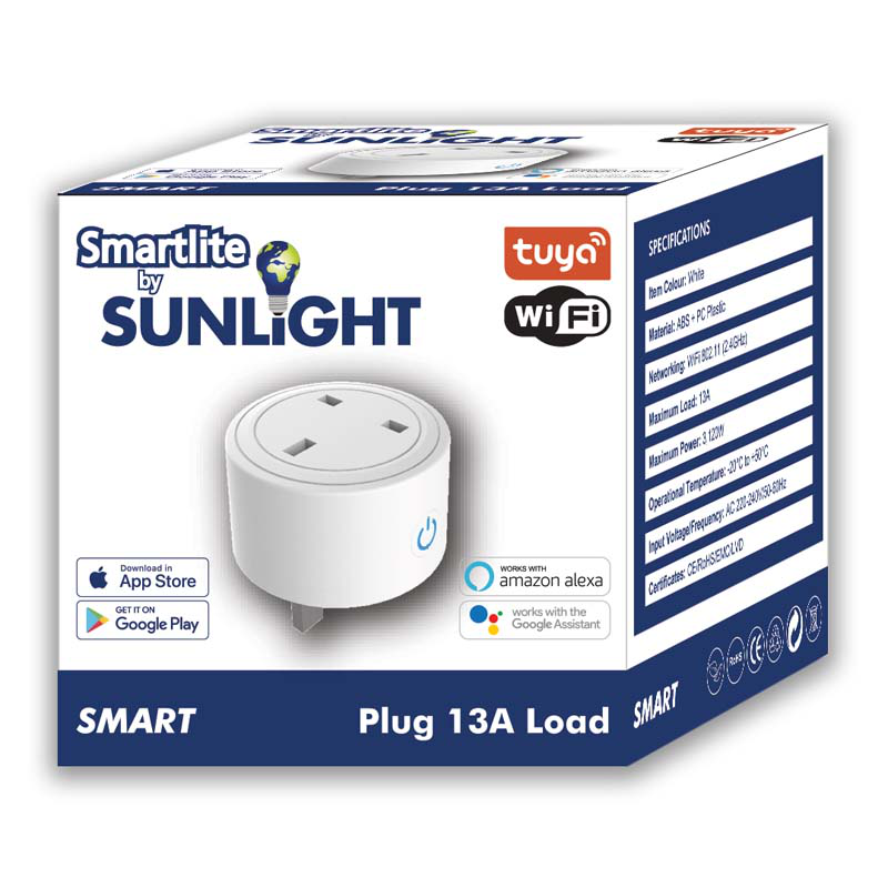 Sunlight smart adaptor plug 13amp load (3120w) Wi-Fi tuya app, , medium image number null