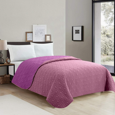 Luxury double-sided bedspread #lbs240-king, Pink/violet, medium