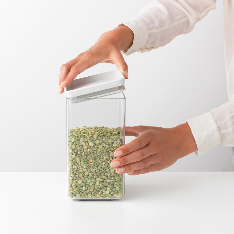 Brabantia tasty τετραγωνο κουτι αποθηκευσης 1.6l - anoixto γκρι, , medium image number null