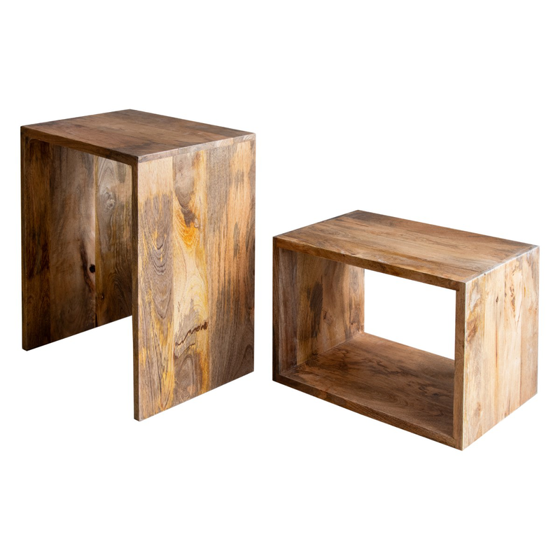 Solid mango wood set of tables, , medium-null