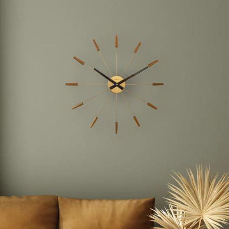 Nextime large wall clock 58cm, silent, wood/stainless steel, "plug-inn", , medium-null