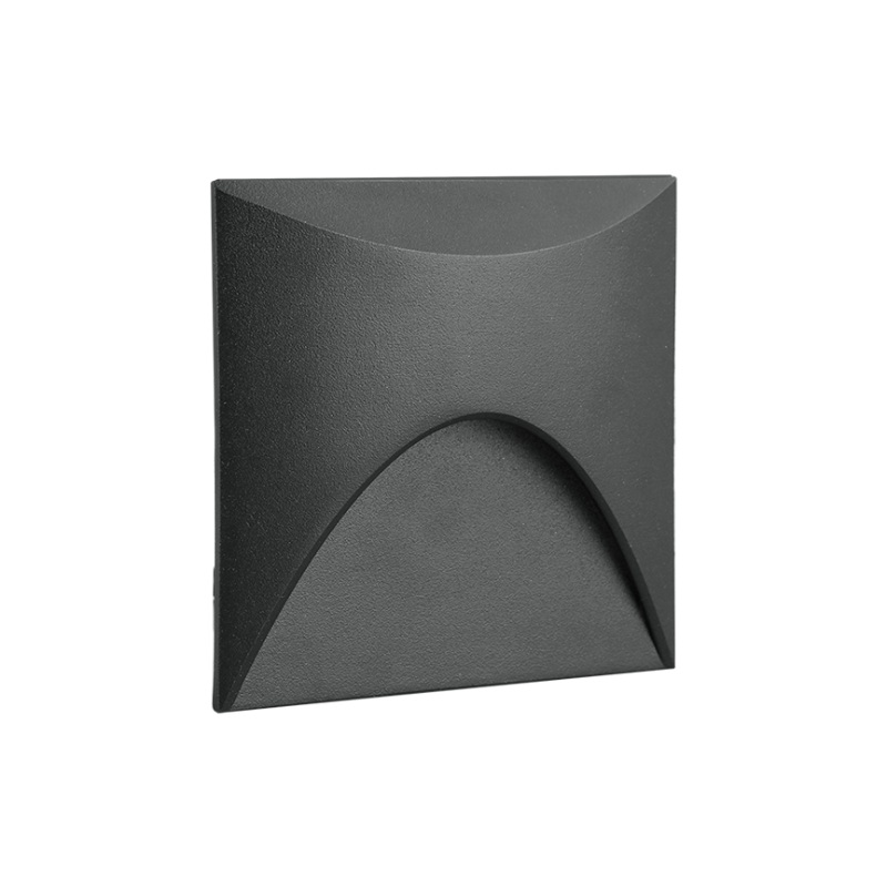 Product image: Sunlight led 3w step φωτιστικο τοιχου χωνευτο αλουμινιου μαυρο 120lm 3000k ip65 l86xh86mm, , medium-null