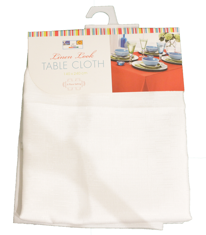 Linen look tablecloth round 180cm 4 assorted colors, , medium-null