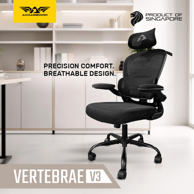Armaggeddon office chair mesh vertebrae v3 black-null