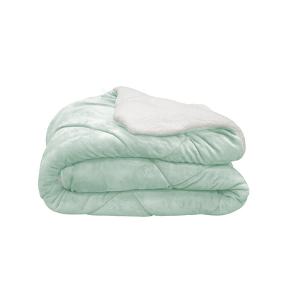Jones essentials 160x220cm flannel sherpa duvet - mint, , medium