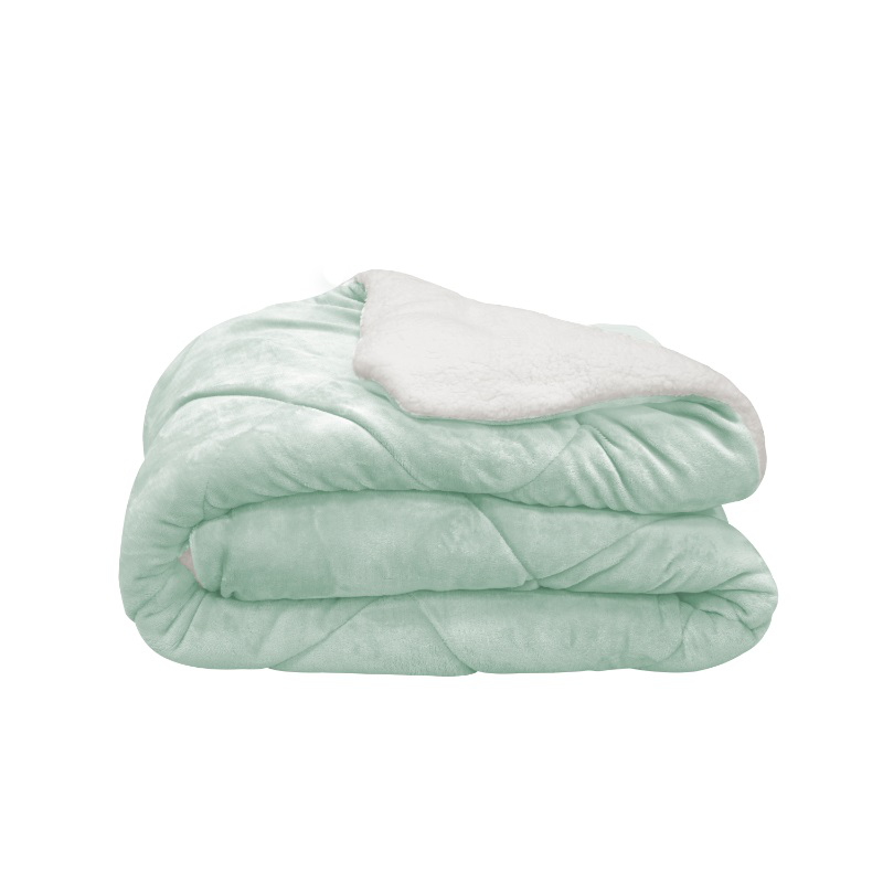 Jones essentials 160x220cm flannel sherpa duvet - mint, , medium-null