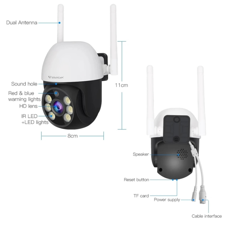 Vstarcam outdoor Wi-Fi smart ip camera 3 megapixels ptz cs661, , medium image number null