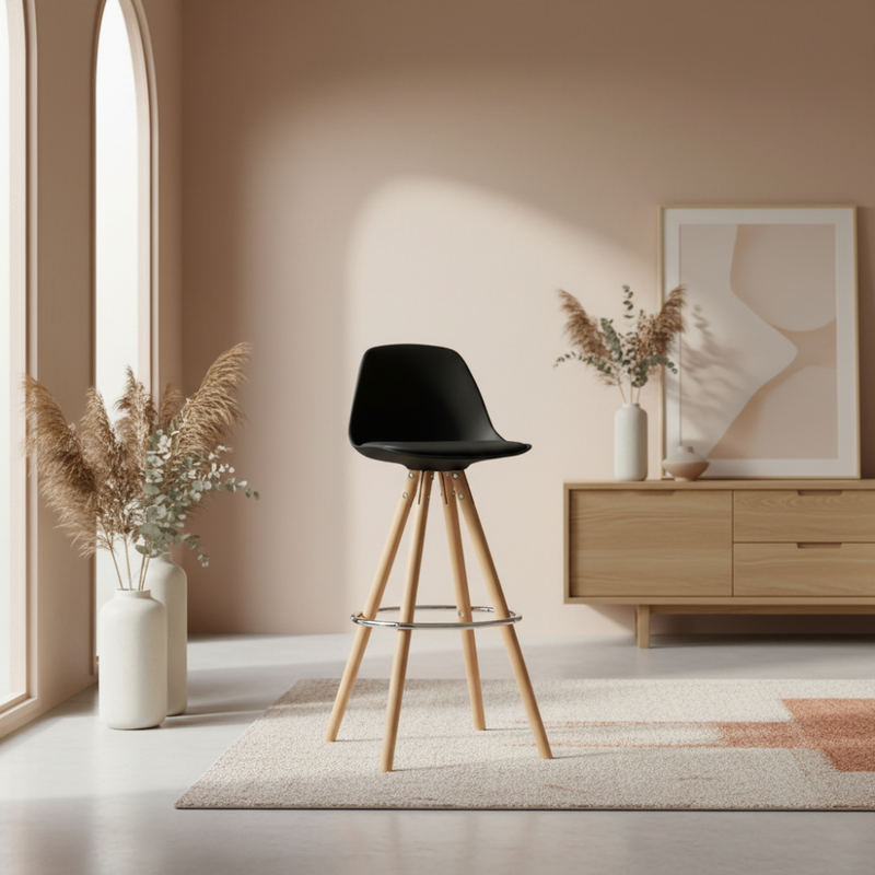 Vera bar stool seat - black, , medium-null