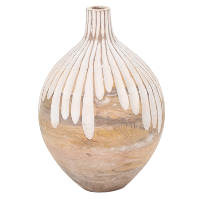 Wooden handcrafted vase big
