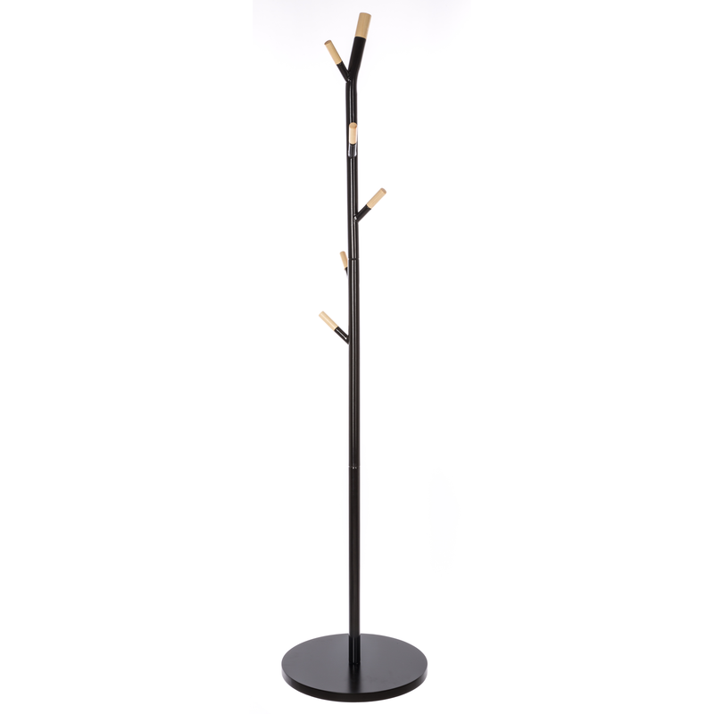 5five coat hanger metal 6 hooks black l40xh175.5cm, , medium image number null