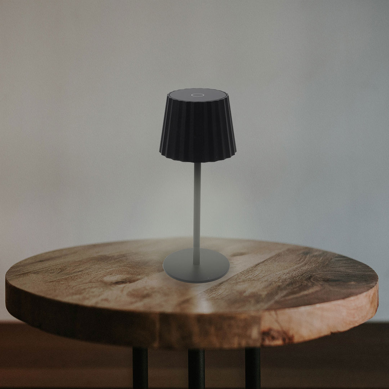Sunlight led 2.2w table lamp rechargeable touch stepless dimming dark grey 160lm 3cct ip65 ø110xh270mm, , medium image number null