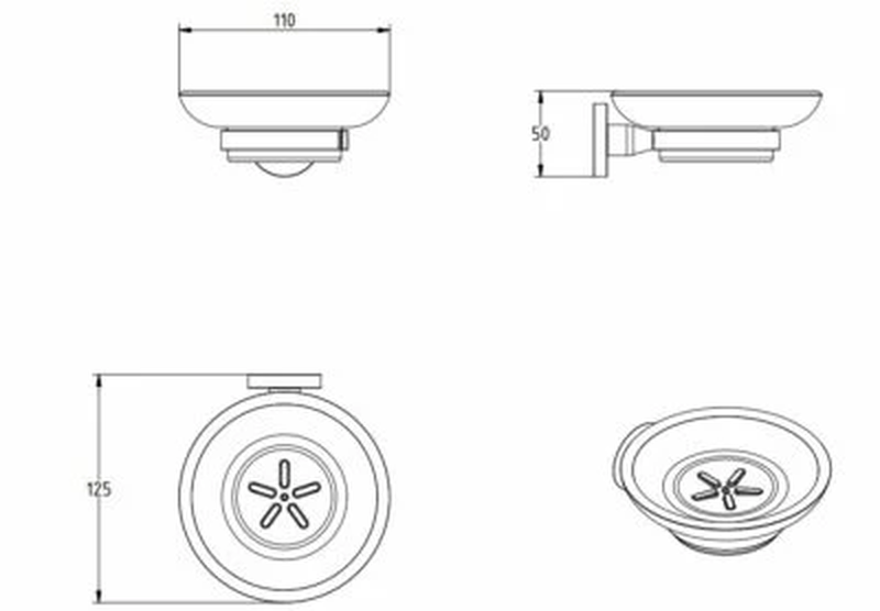 Omicron wall mounted soap dish holder, , medium-null