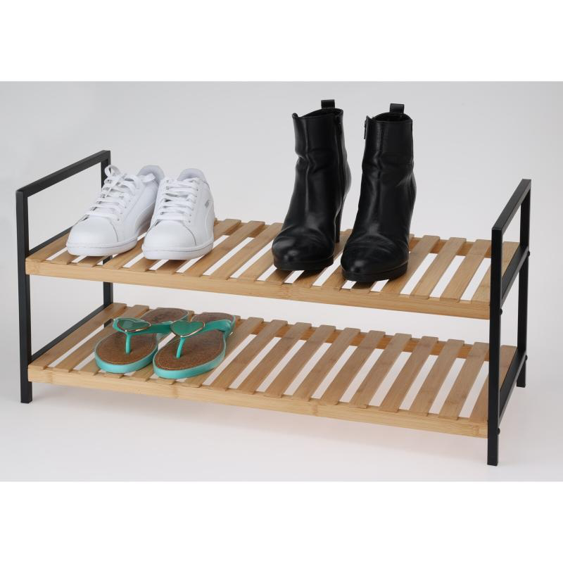 Storage solutions bamboo shoe rack 2 tiers, , medium-null