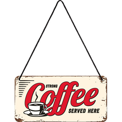 Nostalgic hanging sign usa strong coffee served here, , medium