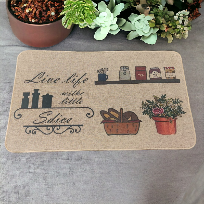 Kitchen mat with non-slip floor and rubber back #kmr04-null