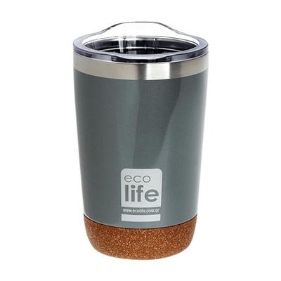 Ecolife thermos cork 370ml grey, , medium