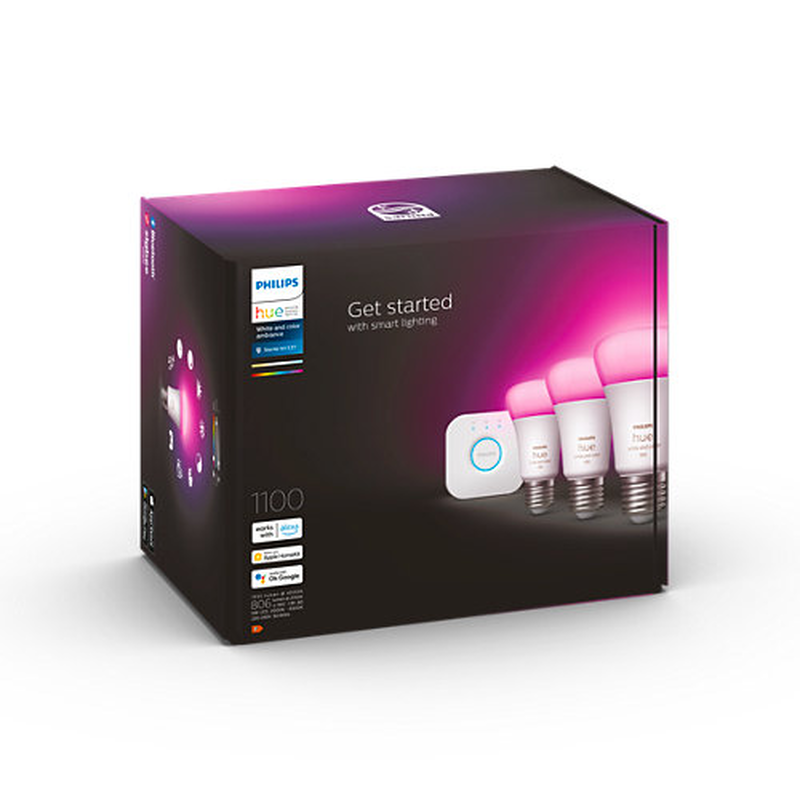 Philips hue white color ambiance 9w a60 e27 set 3pcs (75w), , medium-null