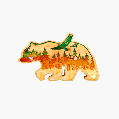 Wild forest bear silhouette art, , medium