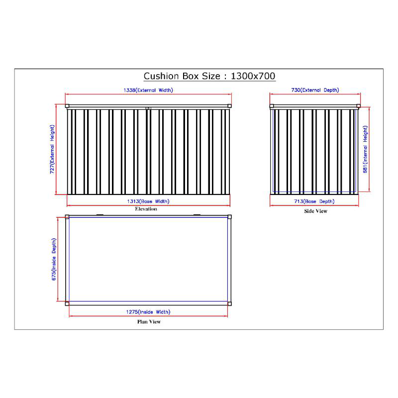Duramax dh 1.3 metal cushion box 585l - antrhacite, , medium image number null