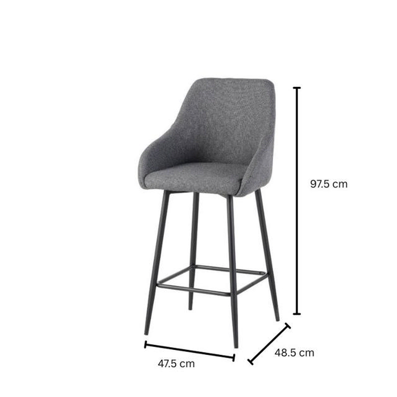 Myria bar stool - grey, , medium-null