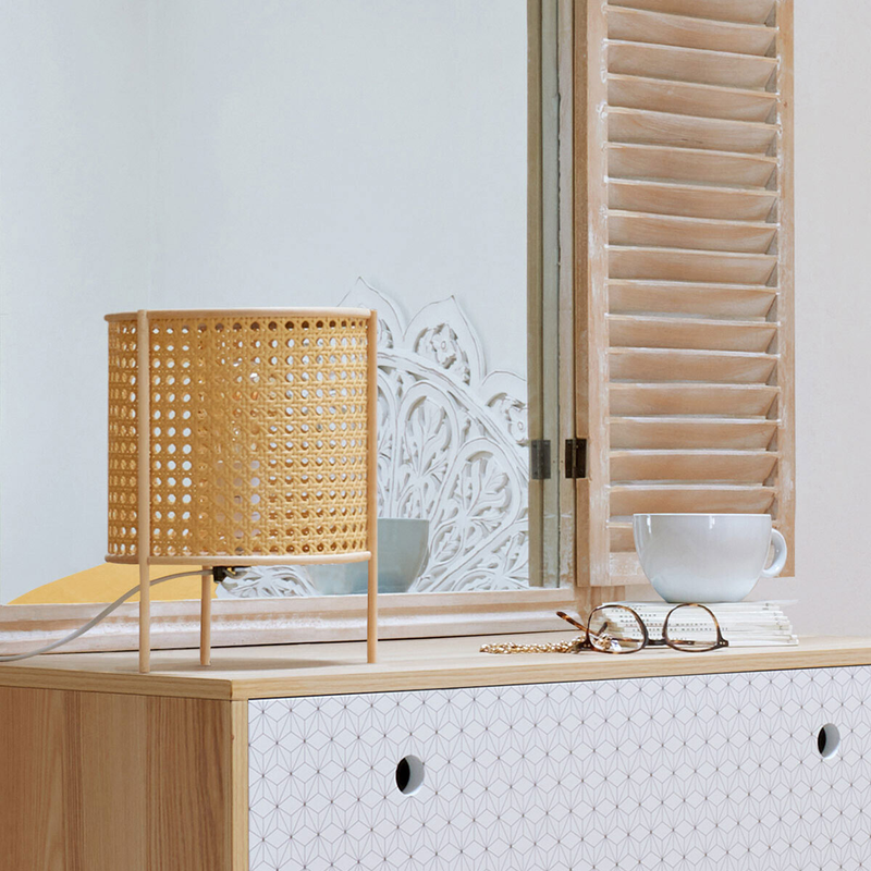 Product image: Atmosphera 'kacy' 1xe27 (max.40w) table lamp rattan ip20 ø200xh280mm, , medium-null