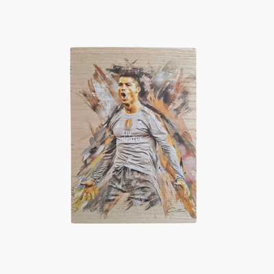 Ronaldo splash art print on wood, , medium