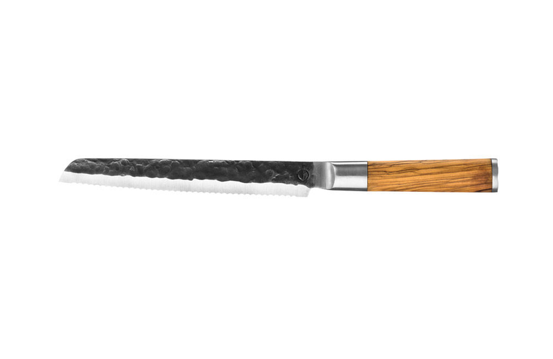Forged olive wood bread knife 440c japanese steel 20.5cm, , medium image number null