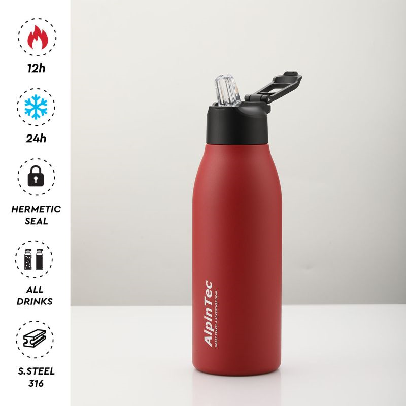 Alpintec fellow th-600ci stainless steel thermos red 600ml, , medium-null