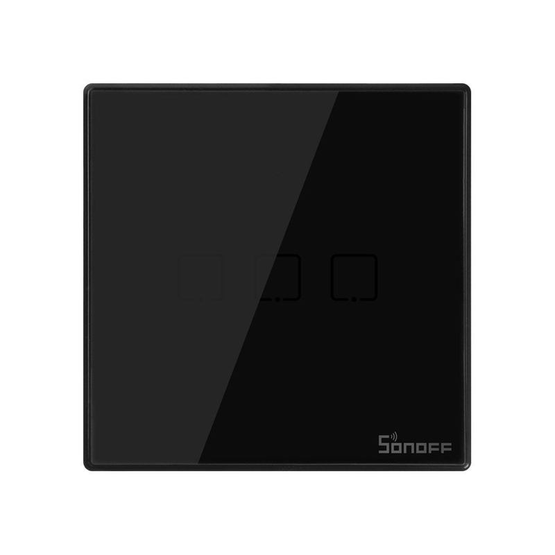 Sonoff t3 uk 3c Wi-Fi smart wall touch switch black, , medium-null