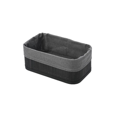 Estia essentials bamboo basket 24.5x10cm - black, , medium