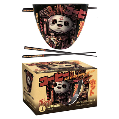 Illustrata black coffee attack ramen bowl set, , medium