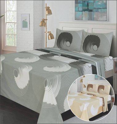 Flannel bed sheets set for the winter #ag125, Grey, medium