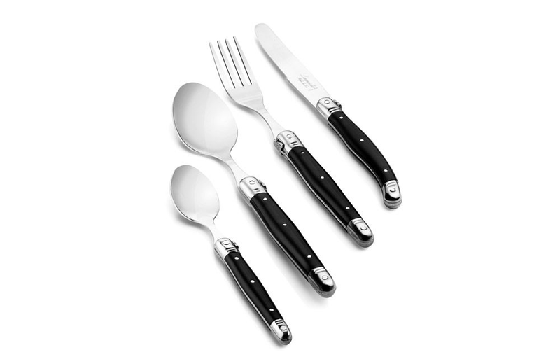 Laguiole premium line 24pcs cutlery set black 1.8mm thick blade, , medium image number null