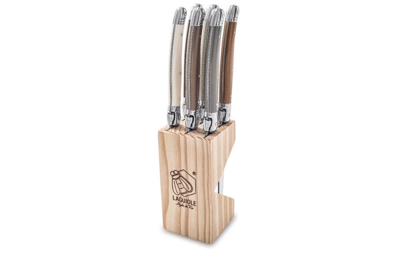 Laguiole premium line set of 6 steak knives treasure 1.8 mm in a wooden block, , medium image number null