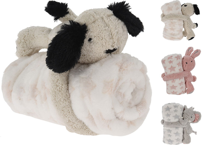 Animal plush 13cm w. Blanket