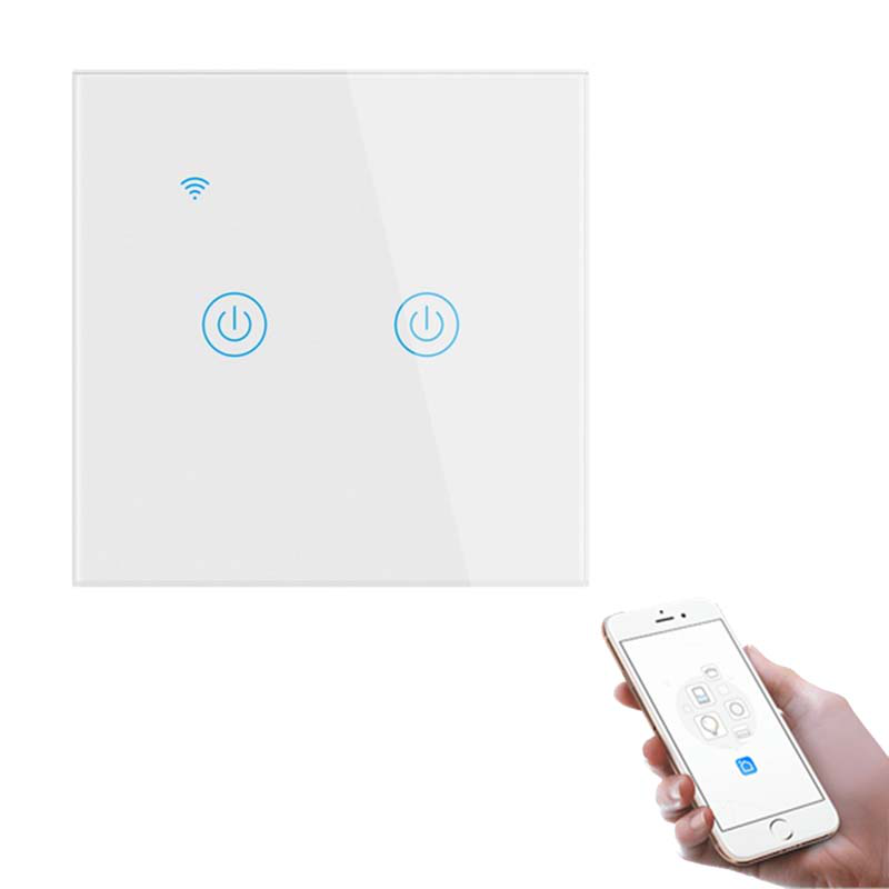 Sunlight smart 2-gang 1-way switch (on/off) 10amp load (200w) Wi-Fi tuya app, , medium-null