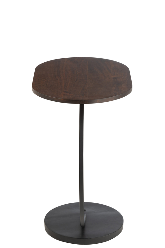 Side table mango wood brown/black, , medium-null