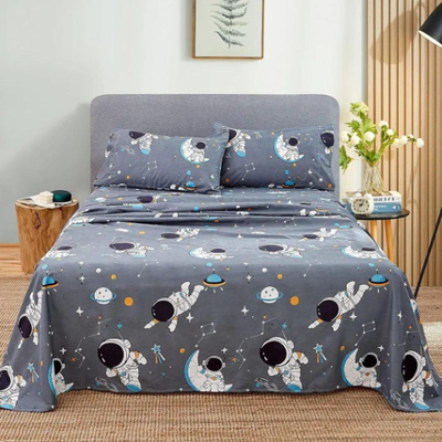 Kids planet astronaut summer sheet set 3pcs #04-597, Darkgrey, medium