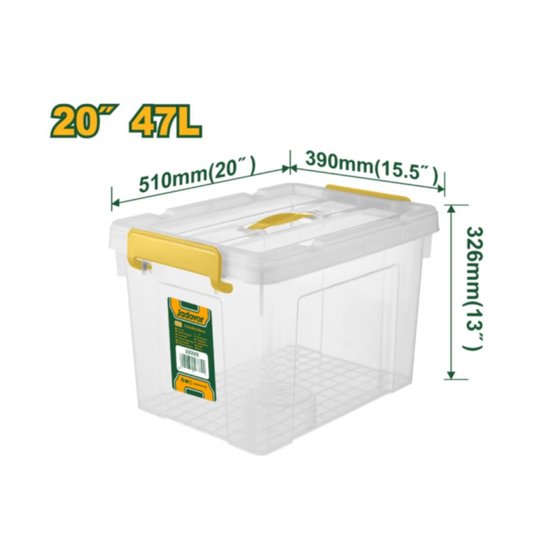 Product image: Jadever διάφανο κουτί αποθήκευσης με καπάκι & χερούλι 47l , , medium-null