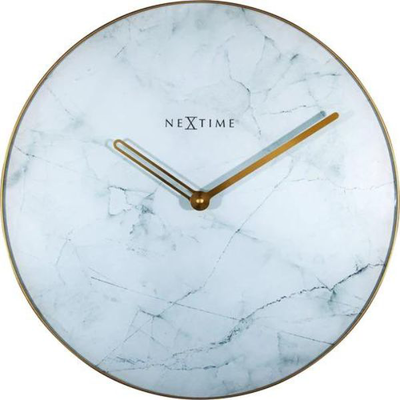 Nextime wall clock 40 cm, glass/metal, 'marble'
