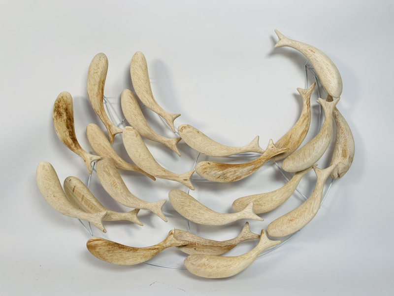 Product image: Wooden fish wall hanging round small ww, , medium-null