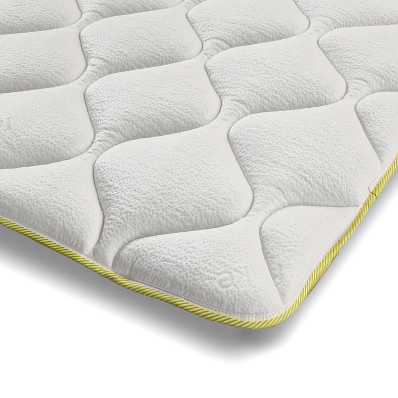 The white stone topper refreshing single with elastics | mattress topper 80 x 190 with cooler technology and orthopedic properties | height 4 cm | breathable and antibacterial fabric-null