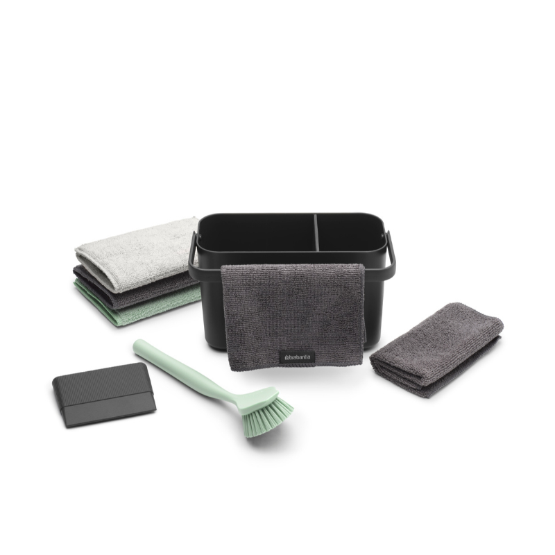 Brabantia dish cleaning set 8pcs - dark grey, , medium-null