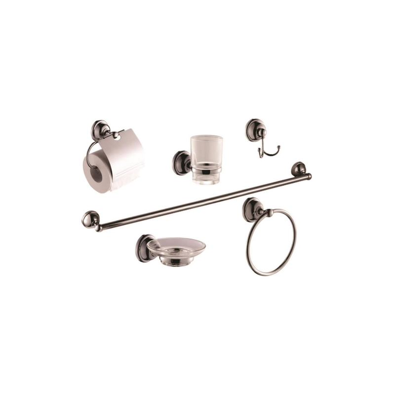 Bathroom accessories set 6 pcs metal-null