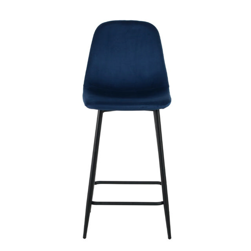Athina bar stool velvet - blue, , medium-null